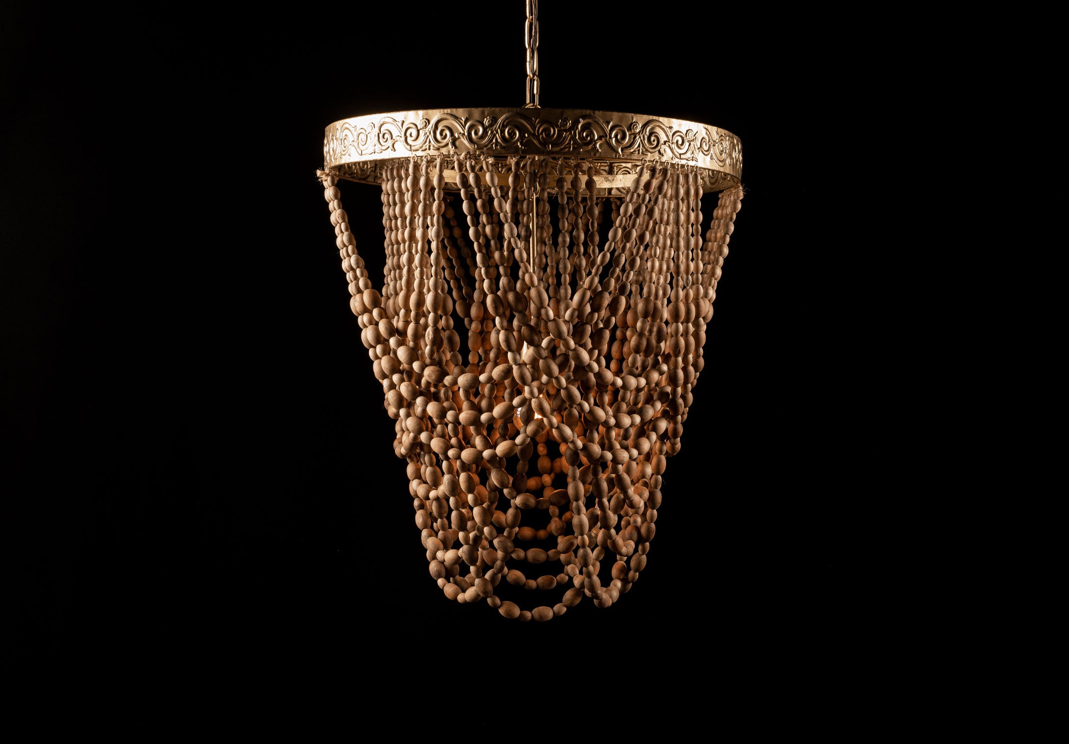 Lámpara Golden Bead Chandelier