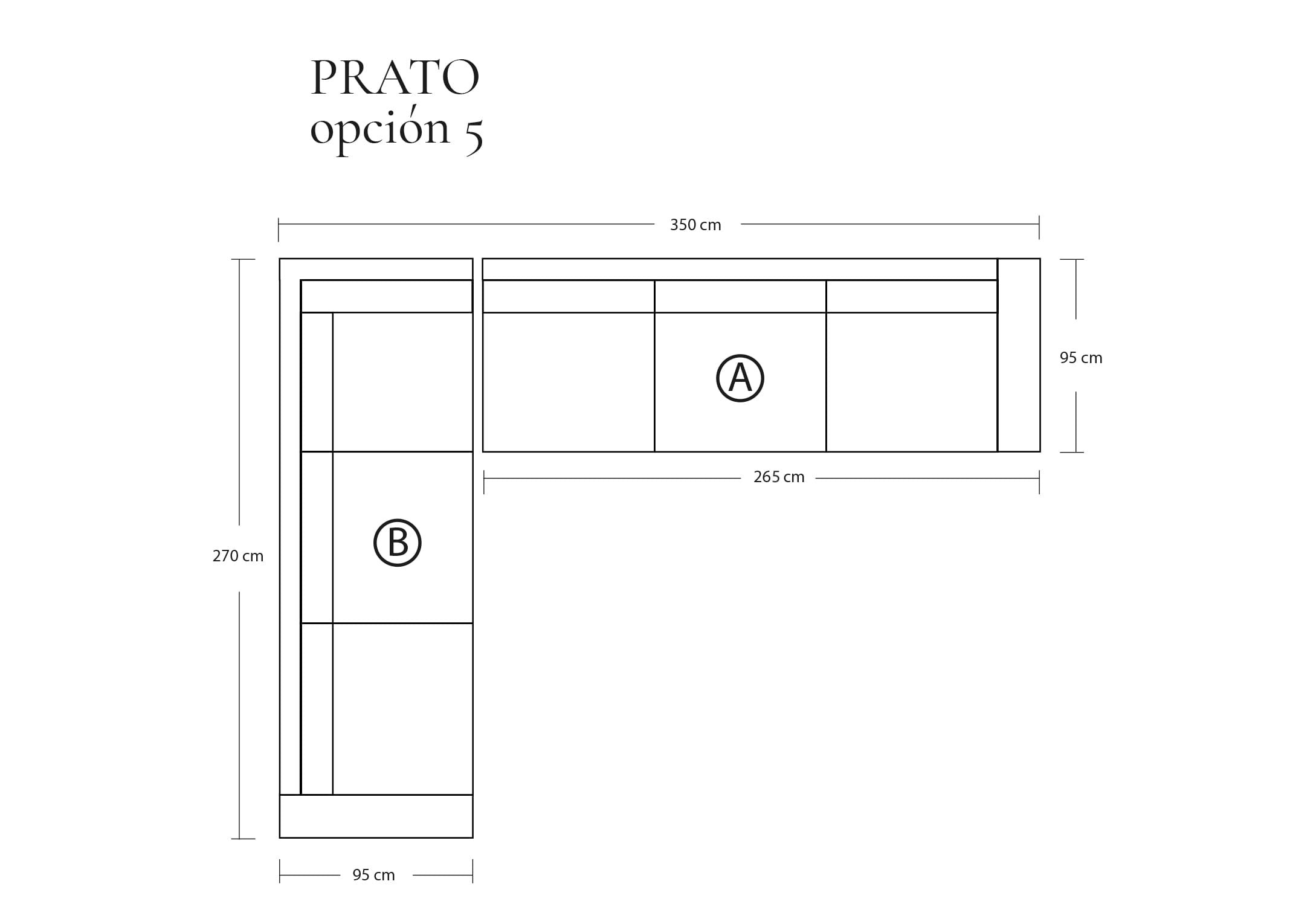 Sofá Modular Prato Cuero en L