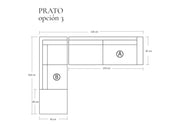 Sofá Modular Prato Cuero en L