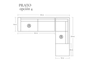 Sofá Modular Prato Cuero en L