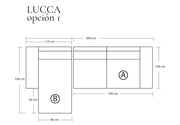 Sofá Modular Lucca en cuero o tela en L