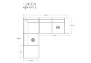 Sofá Modular Lucca en cuero o tela en L