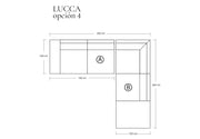 Sofá Modular Lucca en cuero o tela en L