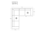 Sofá Modular Lucca en cuero o tela en L