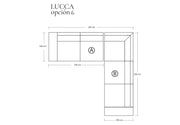 Sofá Modular Lucca en cuero o tela en L