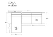 Sofá Modular Sora Tela o Cuero en L