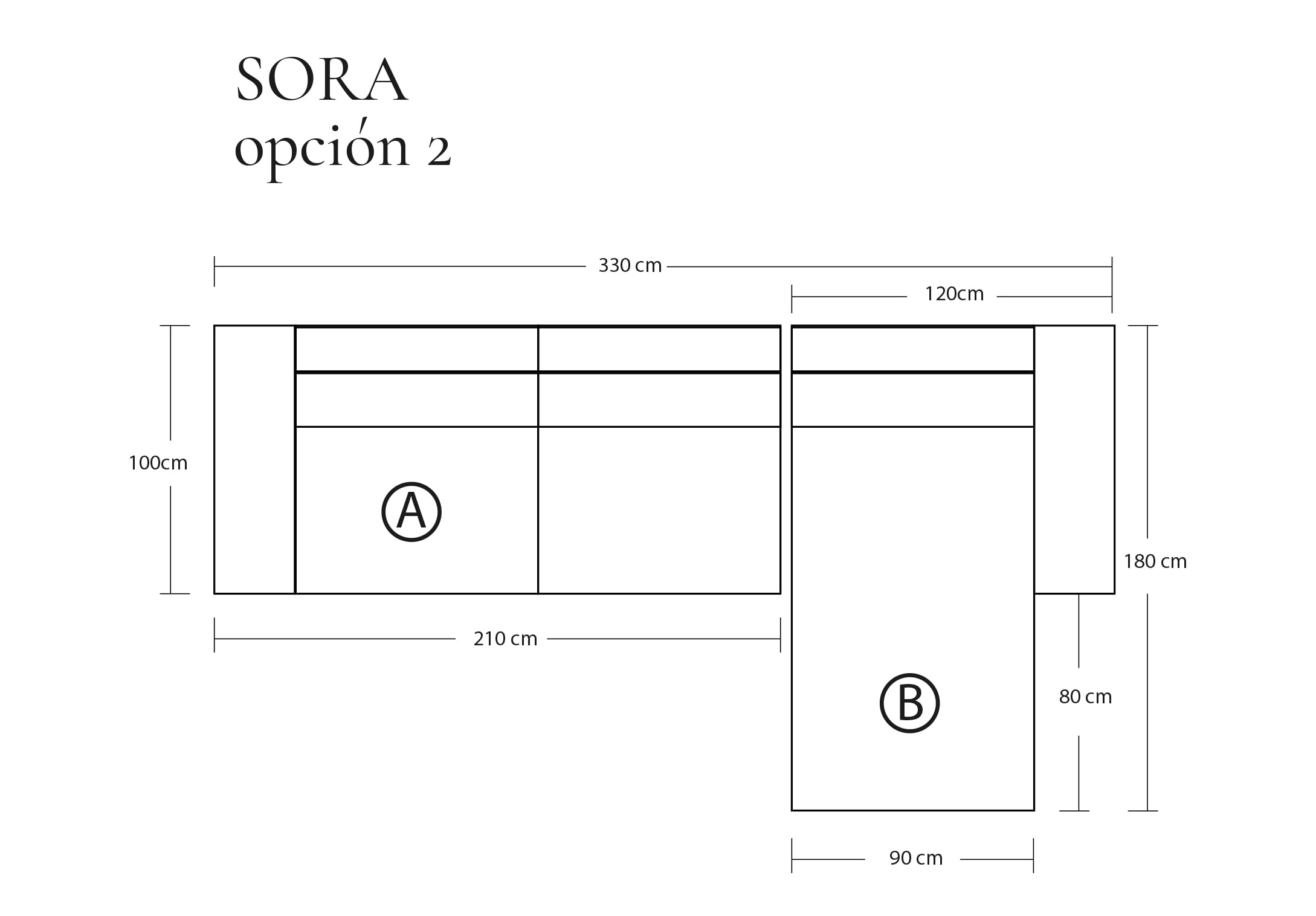 Sofá Modular Sora Tela o Cuero en L