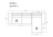 Sofá Modular Sora Tela o Cuero en L