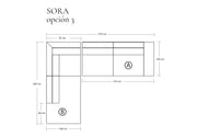 Sofá Modular Sora Tela o Cuero en L