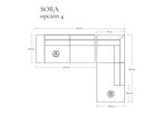 Sofá Modular Sora Tela o Cuero en L