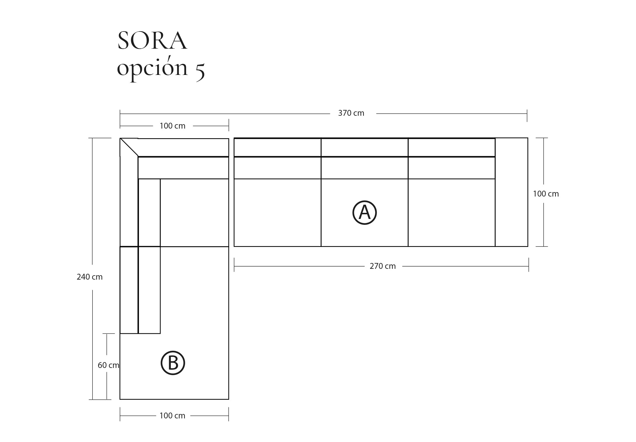 Sofá Modular Sora Tela o Cuero en L