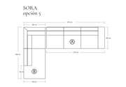 Sofá Modular Sora Tela o Cuero en L